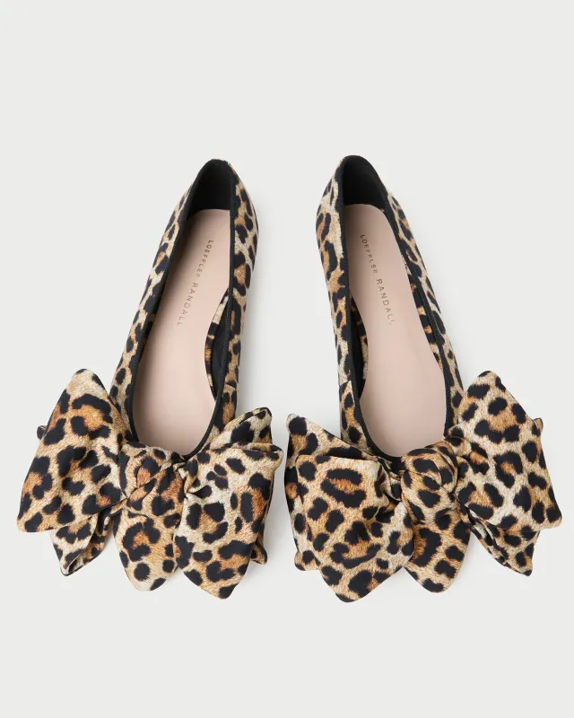 Noa Leopard Jersey Bow Flat sold by Loeffler Randall
