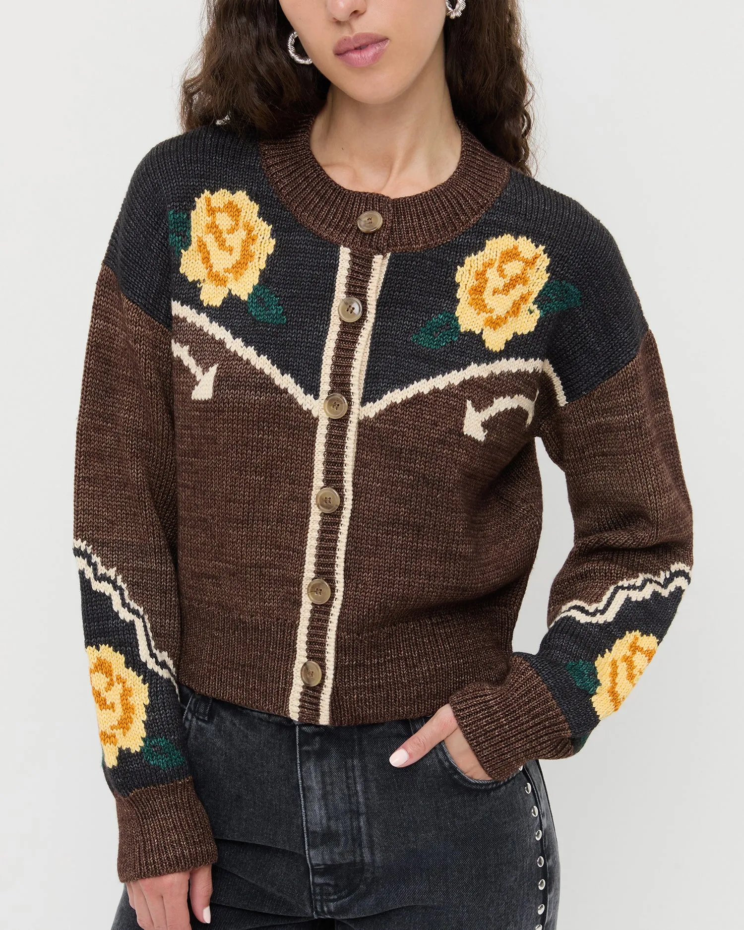 Linda Intarsia Cardigan sold by Loeffler Randall product image thumbnail 4