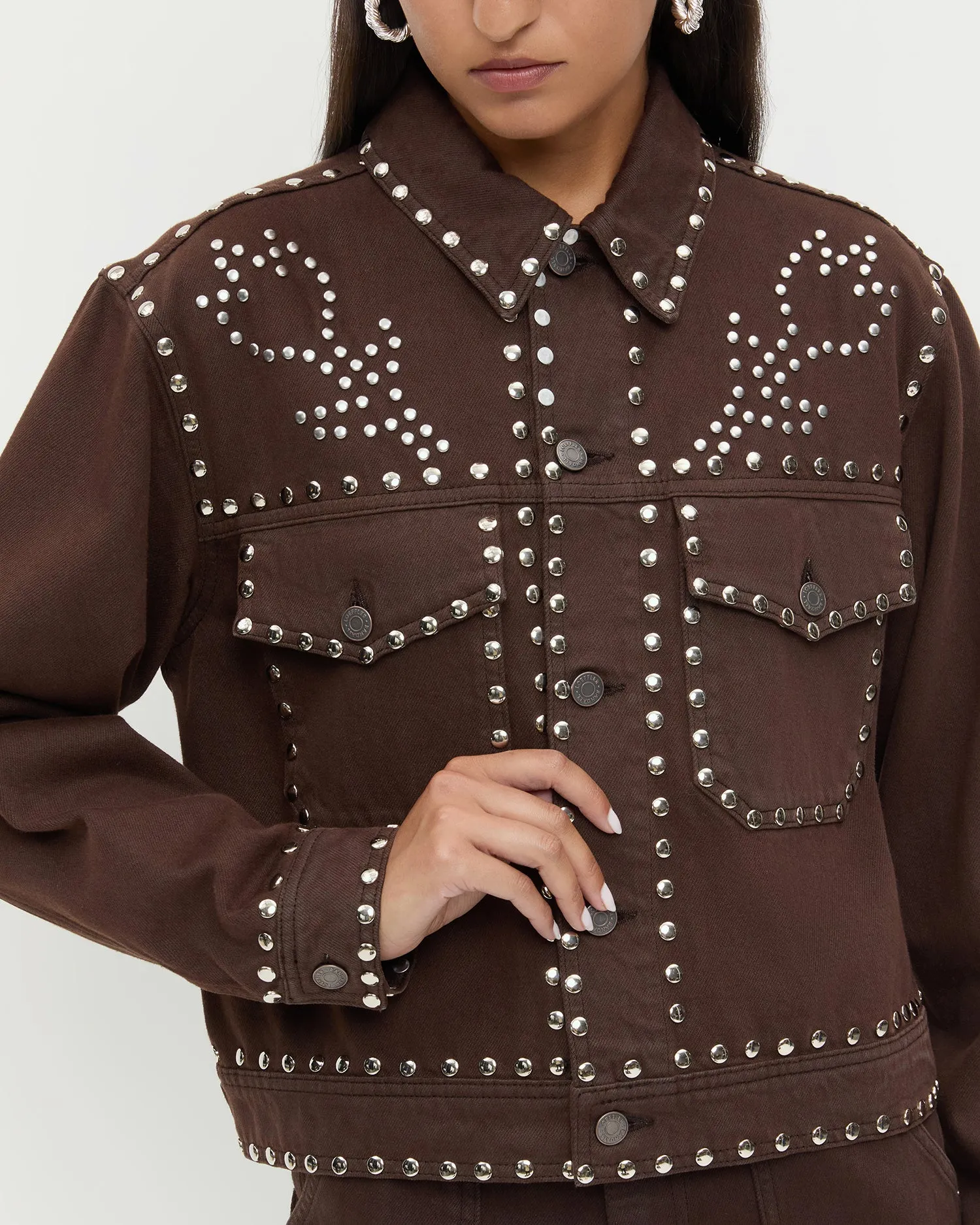 Elijah Studded Denim Jacket sold by Loeffler Randall product image thumbnail 3