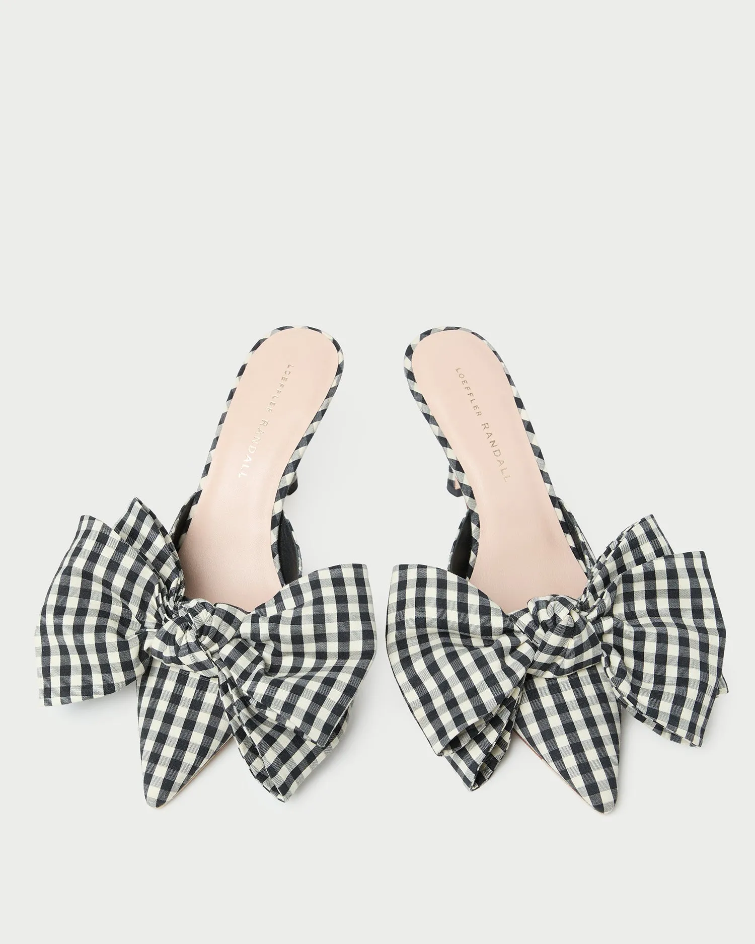 Margot Black/White Gingham Bow Mule sold by Loeffler Randall product image thumbnail 3