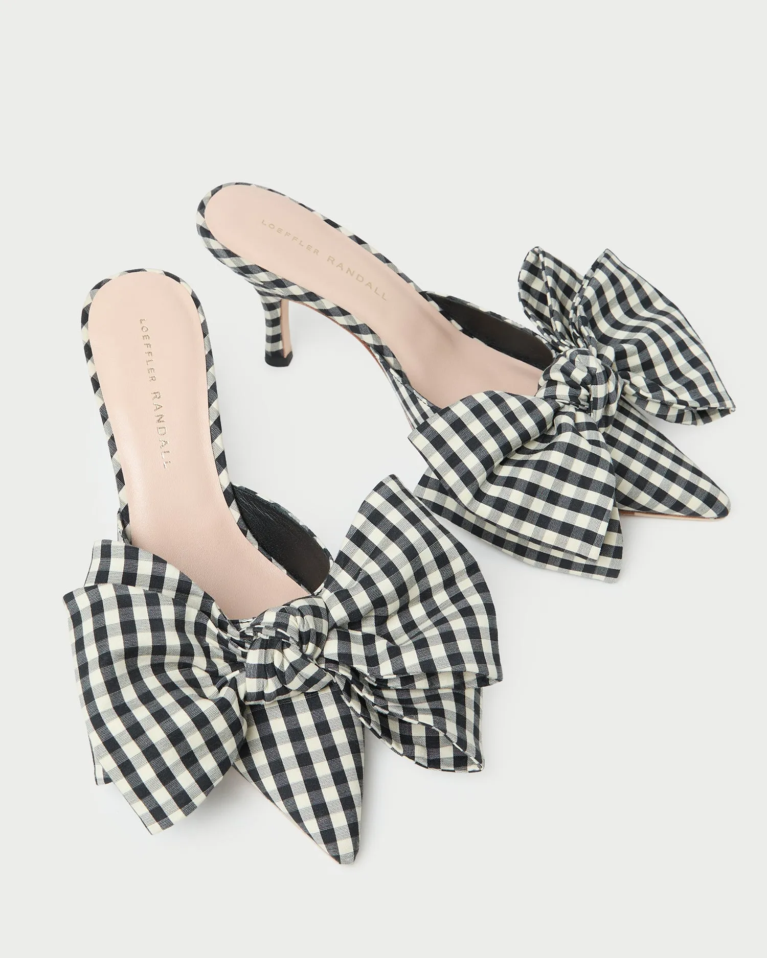 Margot Black/White Gingham Bow Mule sold by Loeffler Randall product image thumbnail 4