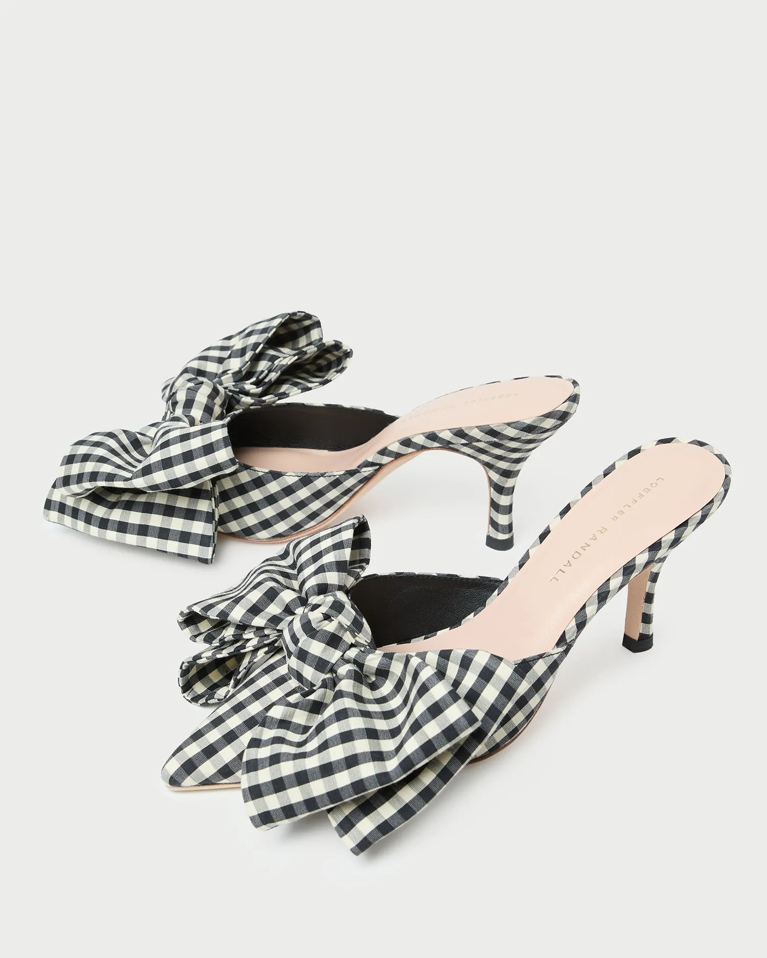 Margot Black/White Gingham Bow Mule sold by Loeffler Randall product image thumbnail 5