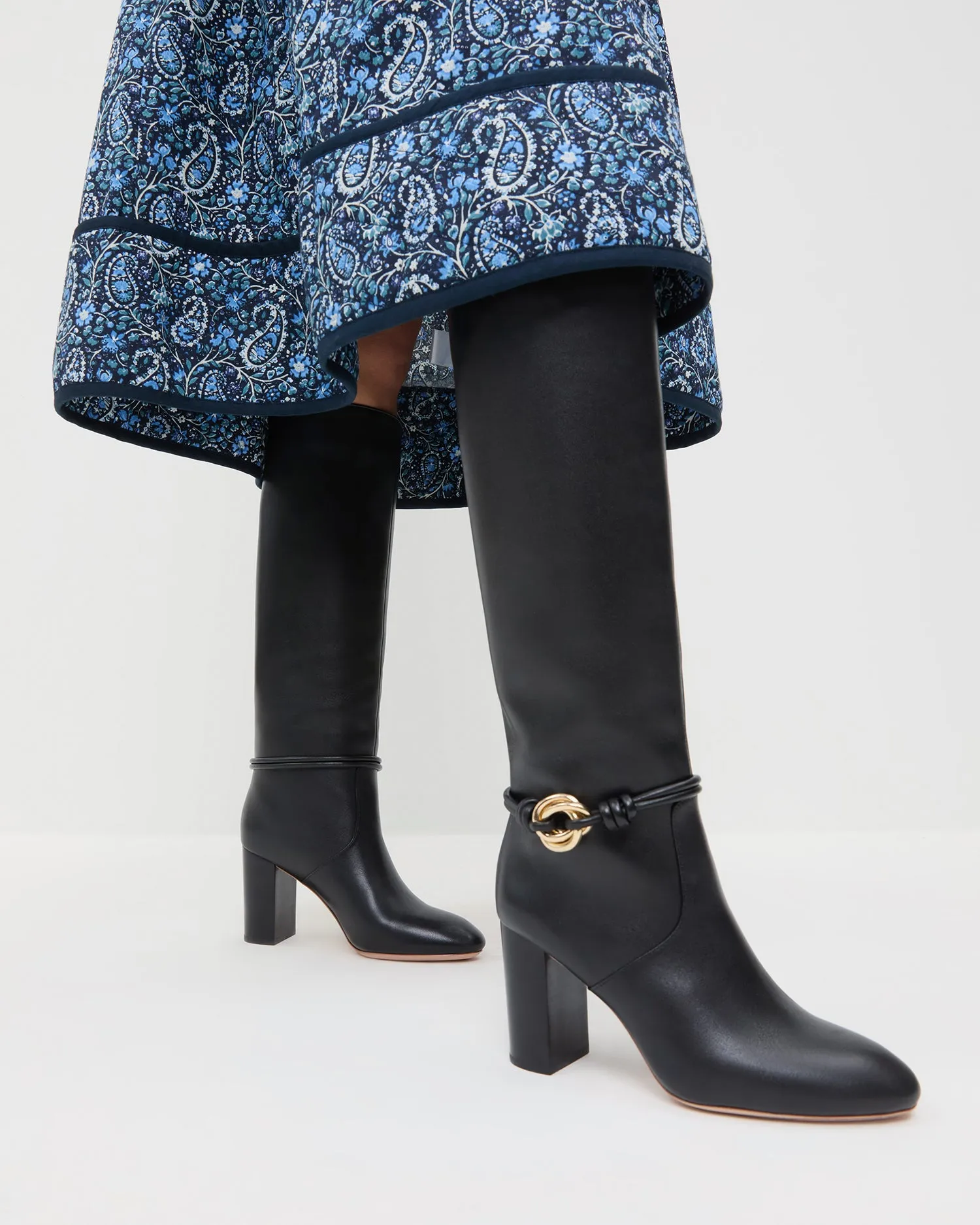 Goldy Black/Gold Leather Tall Boot sold by Loeffler Randall product image thumbnail 2