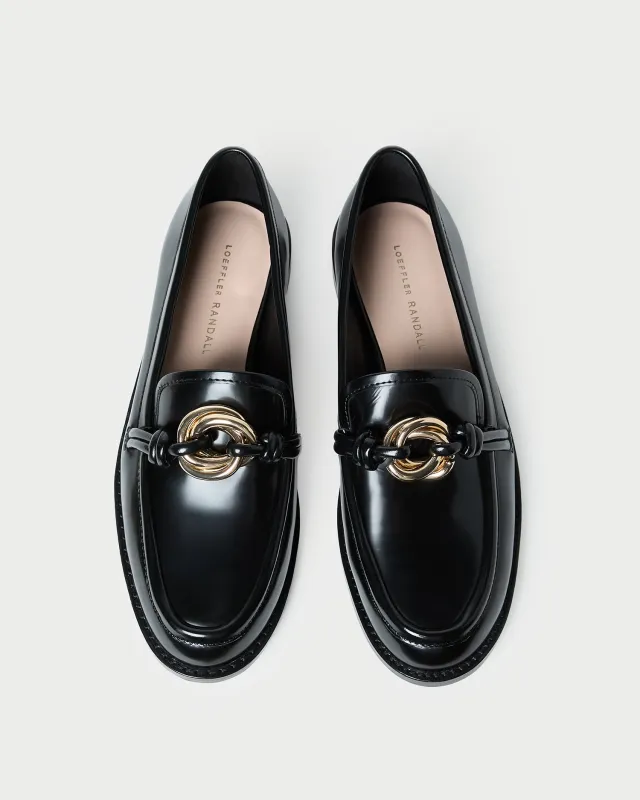 Roma Black Leather Loafer sold by Loeffler Randall