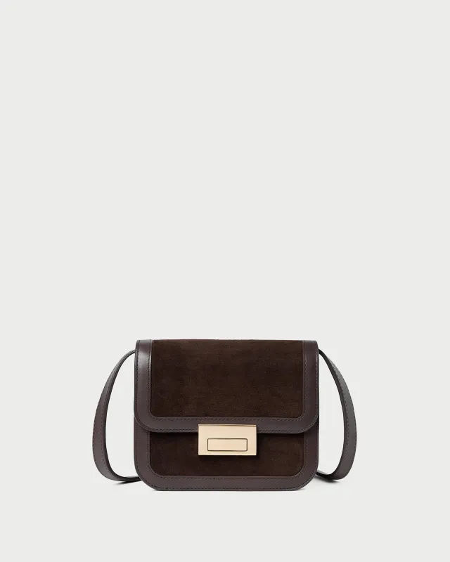 Desi Brown Suede Crossbody sold by Loeffler Randall