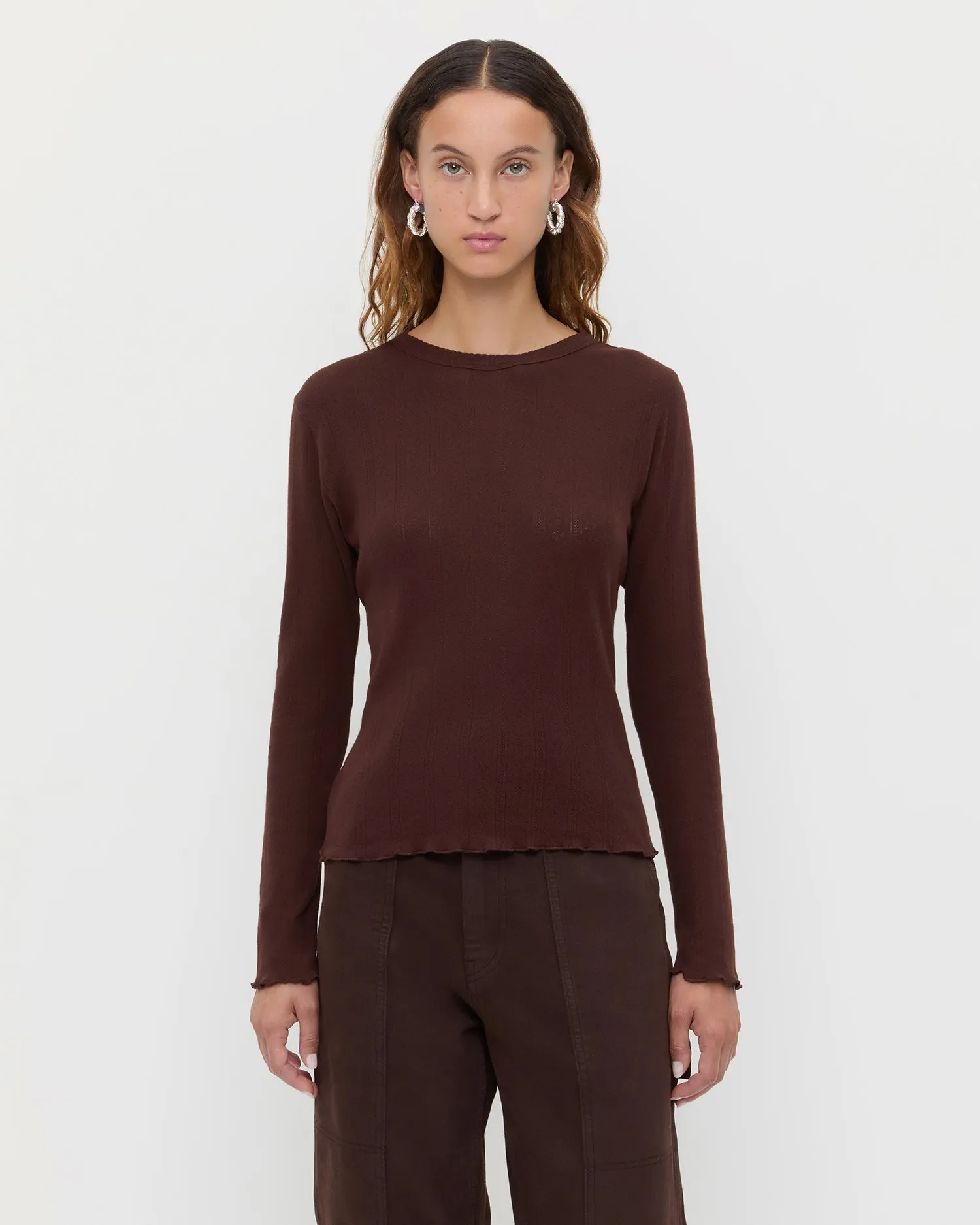 Lolo Pointelle Long-Sleeve Tee sold by Loeffler Randall