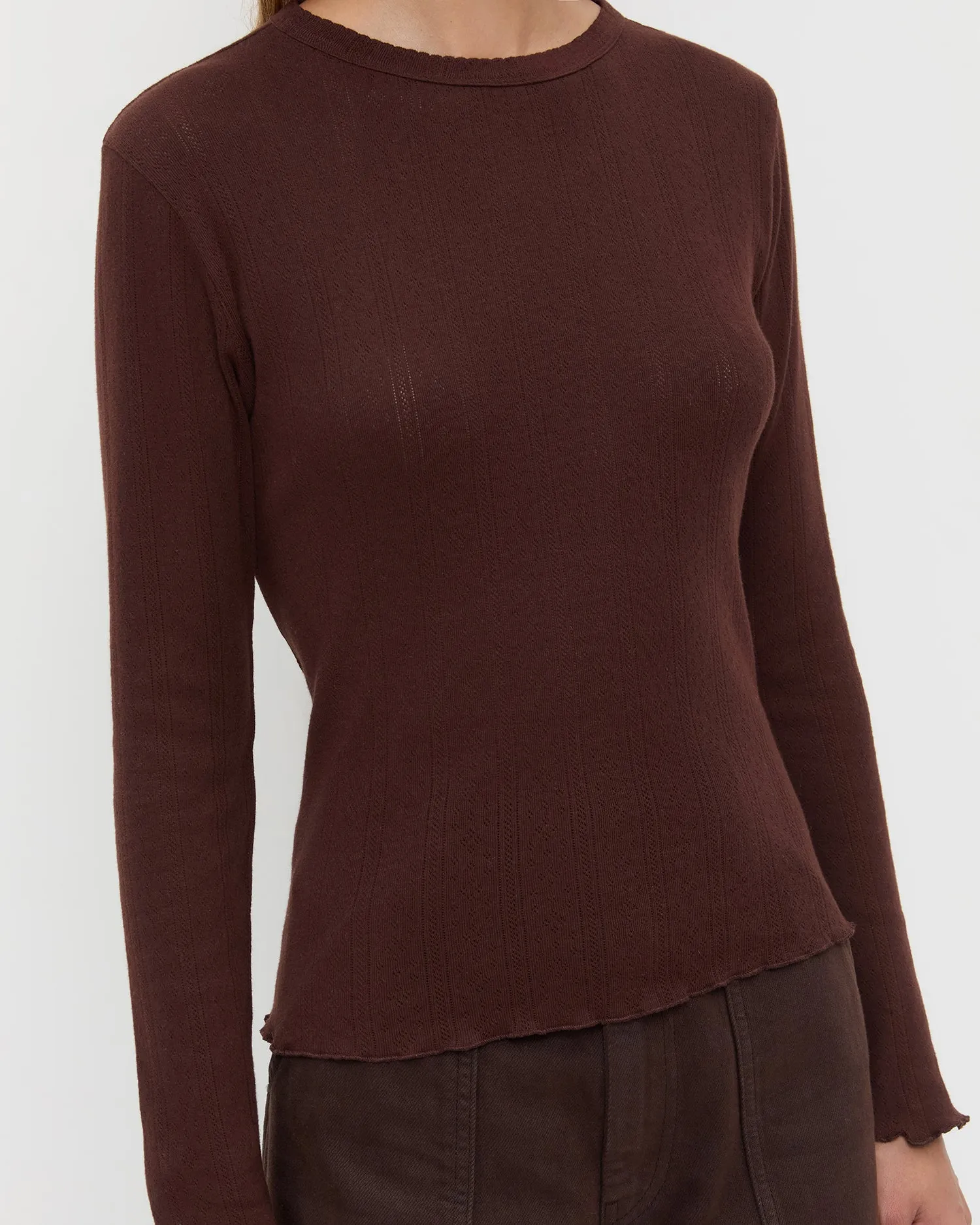 Lolo Pointelle Long-Sleeve Tee sold by Loeffler Randall product image thumbnail 4