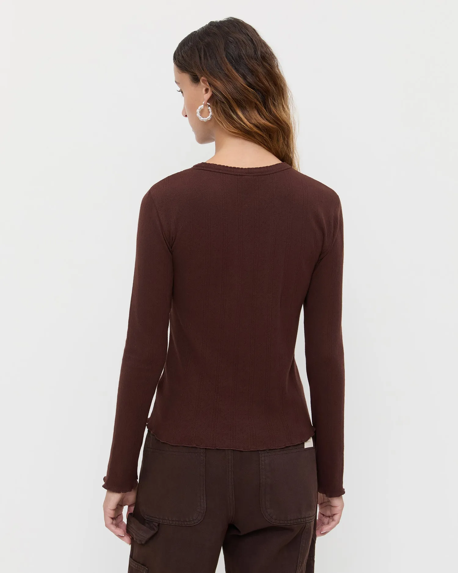 Lolo Pointelle Long-Sleeve Tee sold by Loeffler Randall product image thumbnail 3