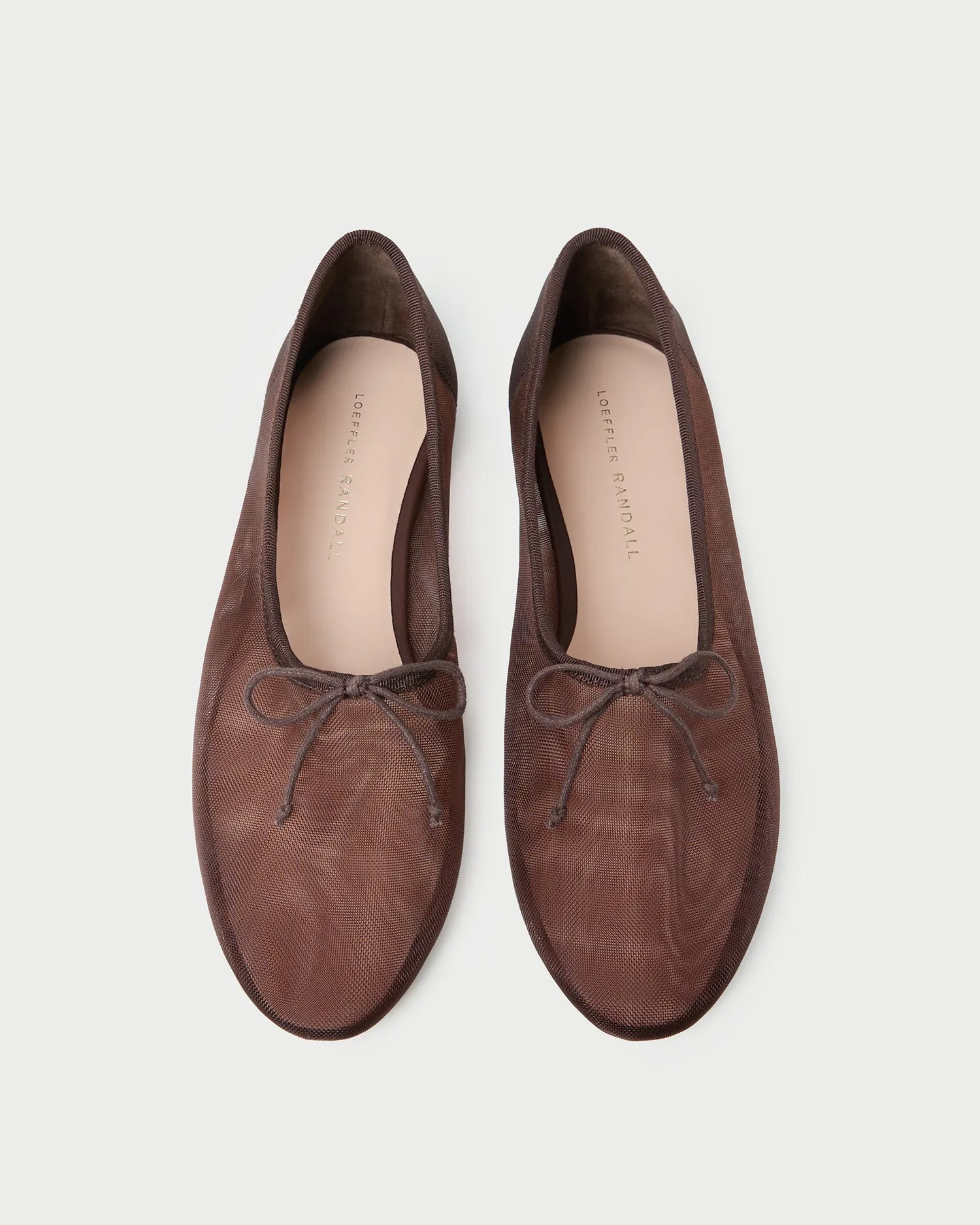 Landon Chocolate Mesh Ballet Flat sold by Loeffler Randall