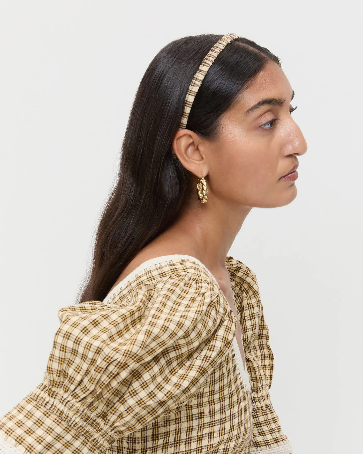 Sabine Denim/Butter Plaid Headband Set sold by Loeffler Randall product image thumbnail 3