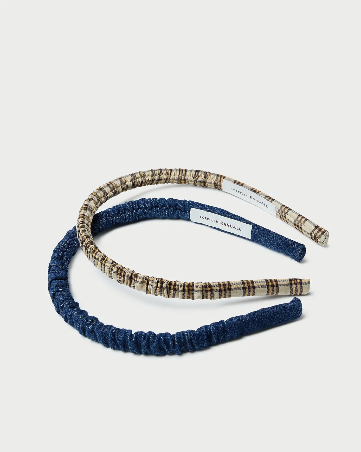 Sabine Denim/Butter Plaid Headband Set sold by Loeffler Randall product image thumbnail 2
