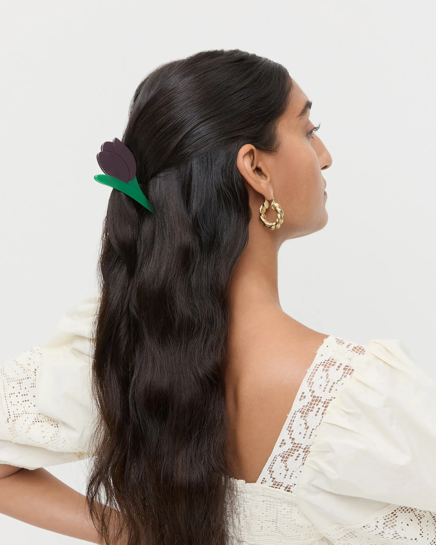 Juniper Maroon/Butter Tulip Clip Set sold by Loeffler Randall product image thumbnail 3