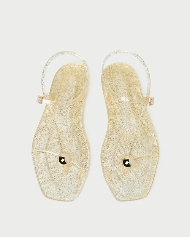 Dana Champagne Strappy Jelly Sandal sold by Loeffler Randall