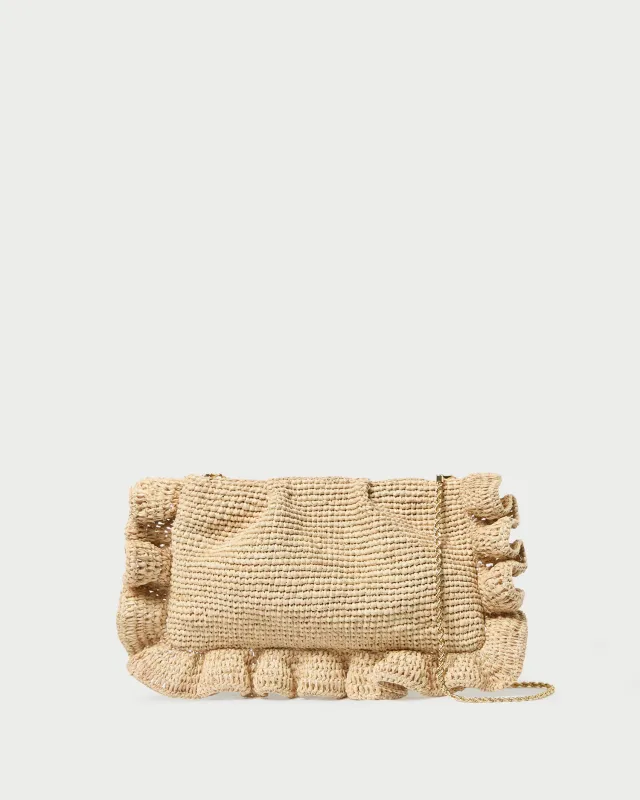 Mavis Natural Raffia Ruffle Clutch sold by Loeffler Randall
