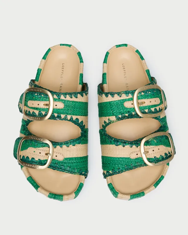 Theo Green/Natural Two-Band Sandal sold by Loeffler Randall
