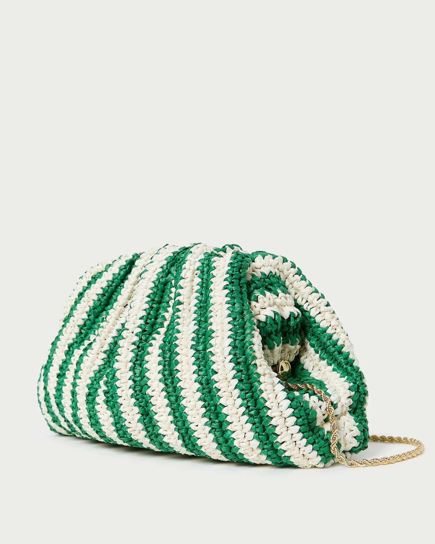 Bailey White/Green Stripe Dome Clutch sold by Loeffler Randall product image thumbnail 3