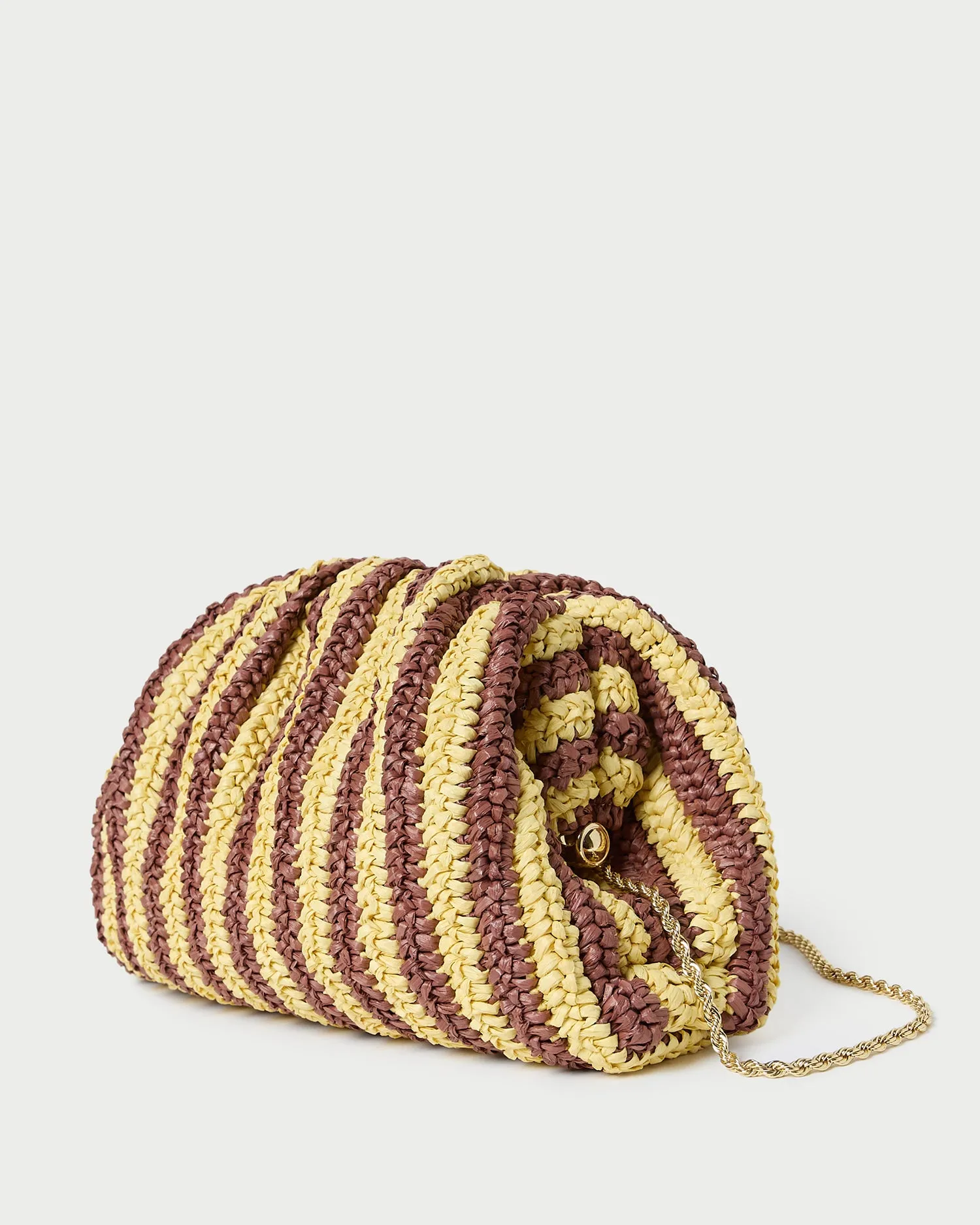 Bailey Brown/Butter Stripe Dome Clutch sold by Loeffler Randall product image thumbnail 3