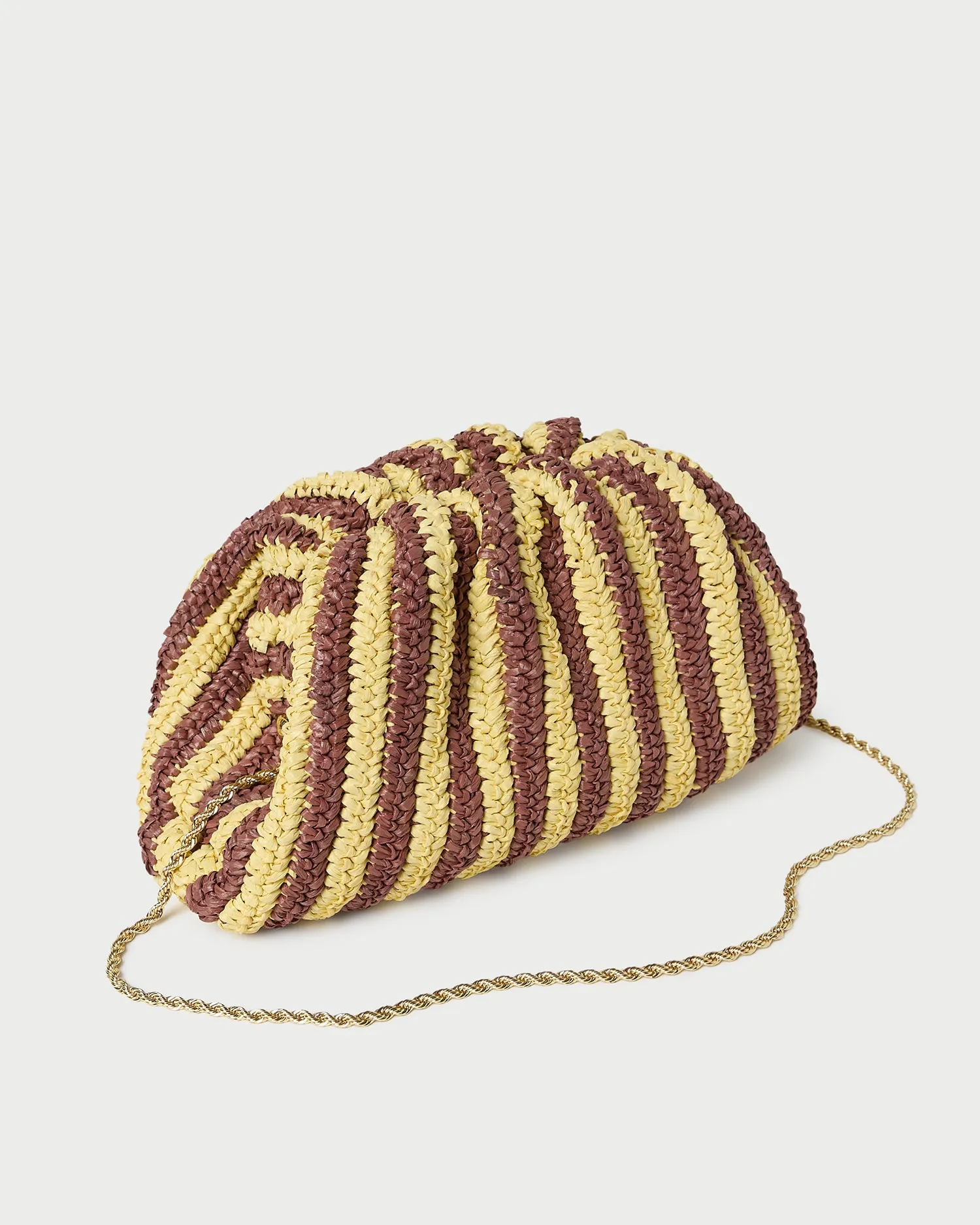 Bailey Brown/Butter Stripe Dome Clutch sold by Loeffler Randall product image thumbnail 2