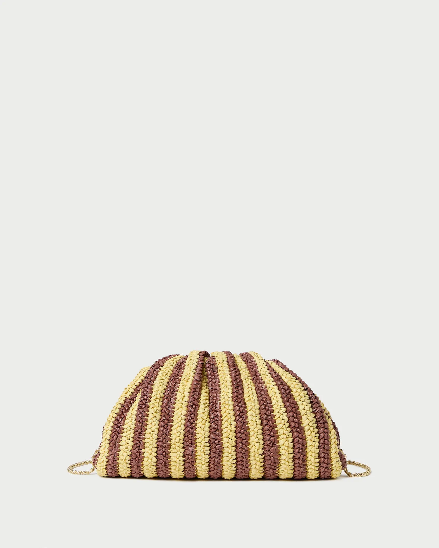 Bailey Brown/Butter Stripe Dome Clutch sold by Loeffler Randall