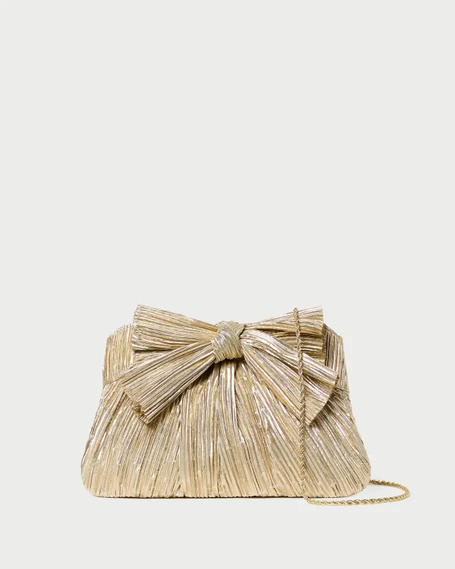Rayne Pleated Bow Clutch sold by Loeffler Randall