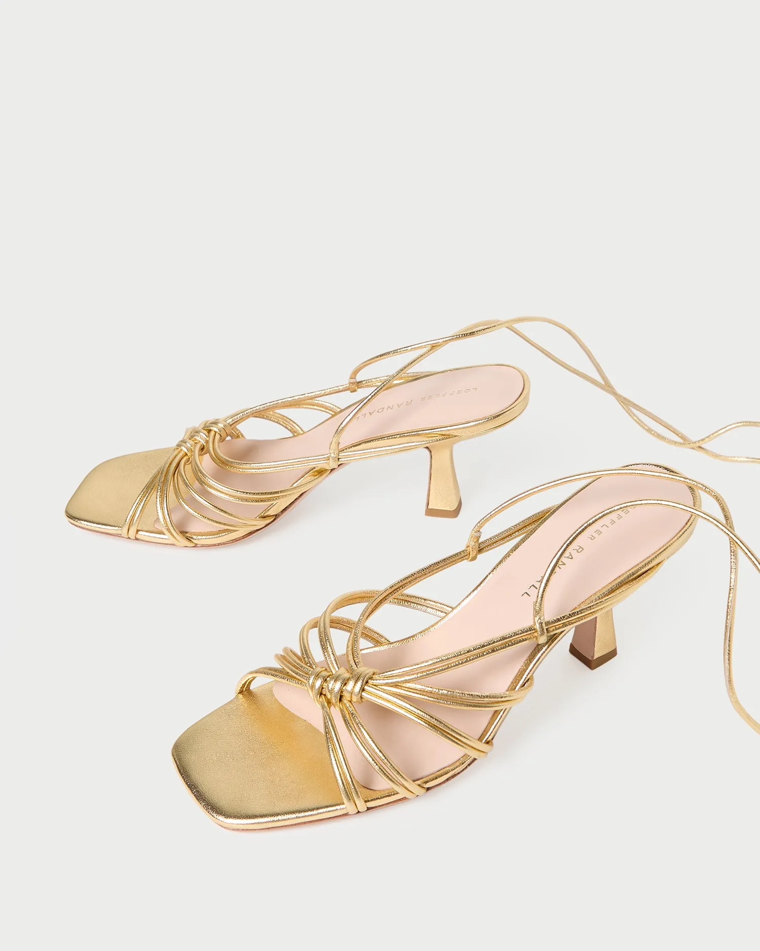 Vivienne Gold Lace-Up Heeled Sandal sold by Loeffler Randall product image thumbnail 5
