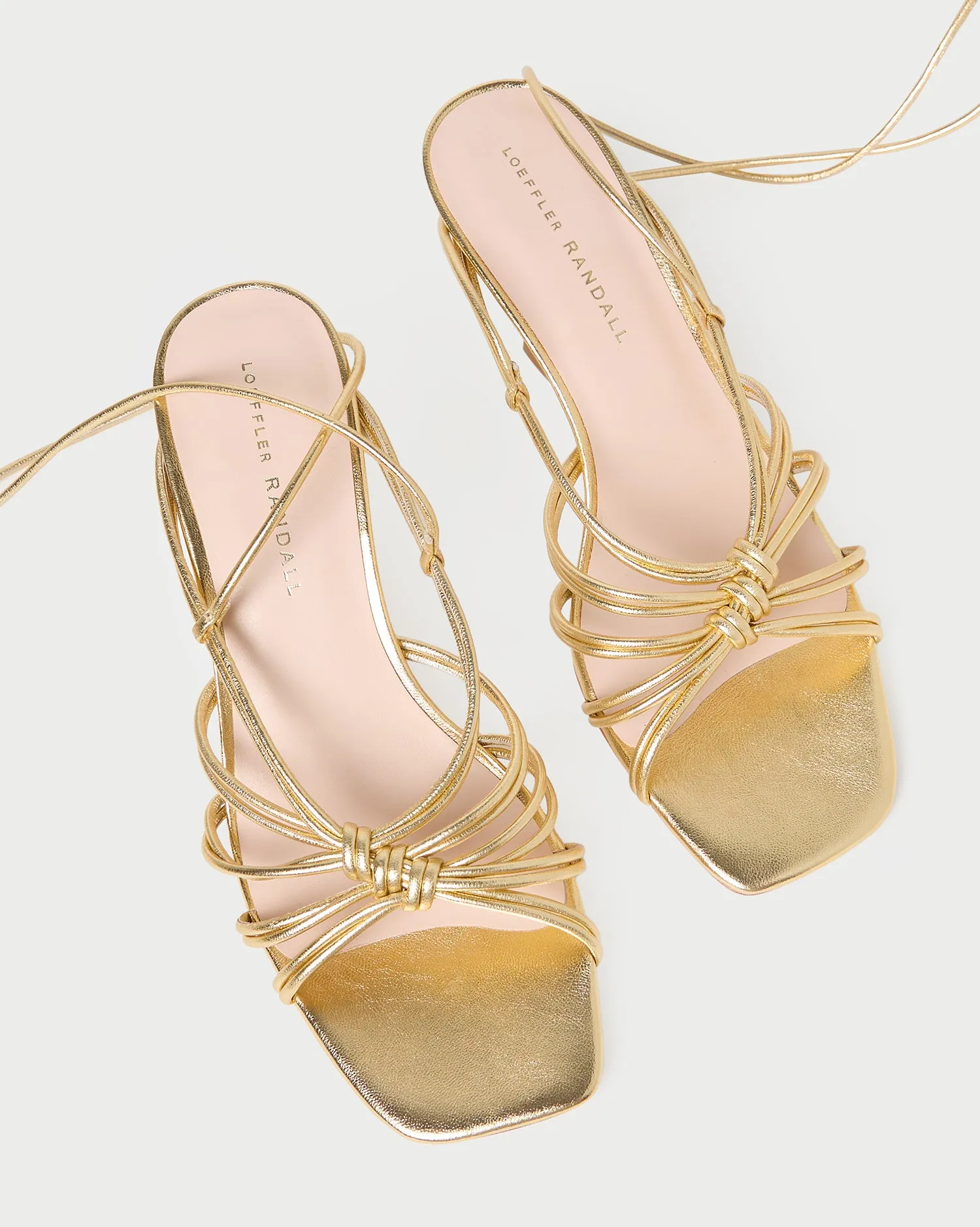 Vivienne Gold Lace-Up Heeled Sandal sold by Loeffler Randall product image thumbnail 3