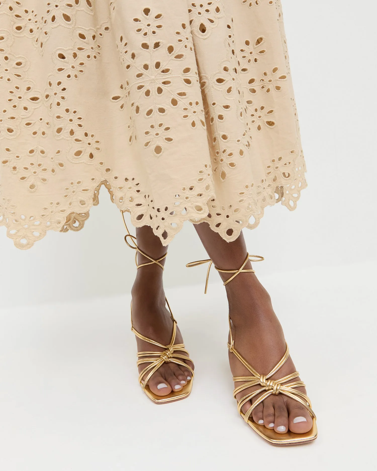 Vivienne Gold Lace-Up Heeled Sandal sold by Loeffler Randall product image thumbnail 2