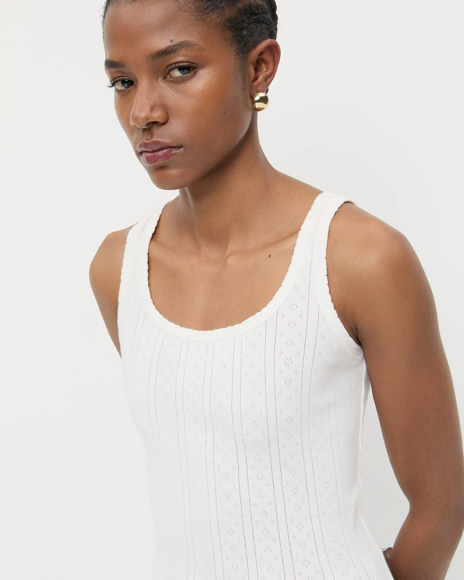 Rylee Pointelle Tank Top sold by Loeffler Randall product image thumbnail 4