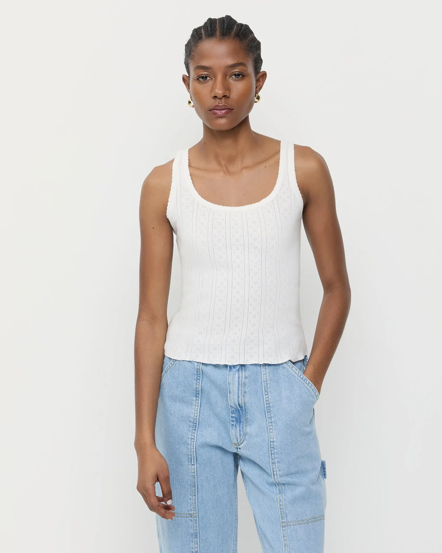 Rylee Pointelle Tank Top sold by Loeffler Randall