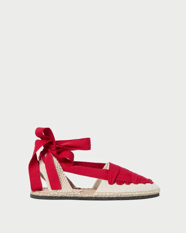 Wilson Natural/Red Espadrille made by Loeffler Randall
