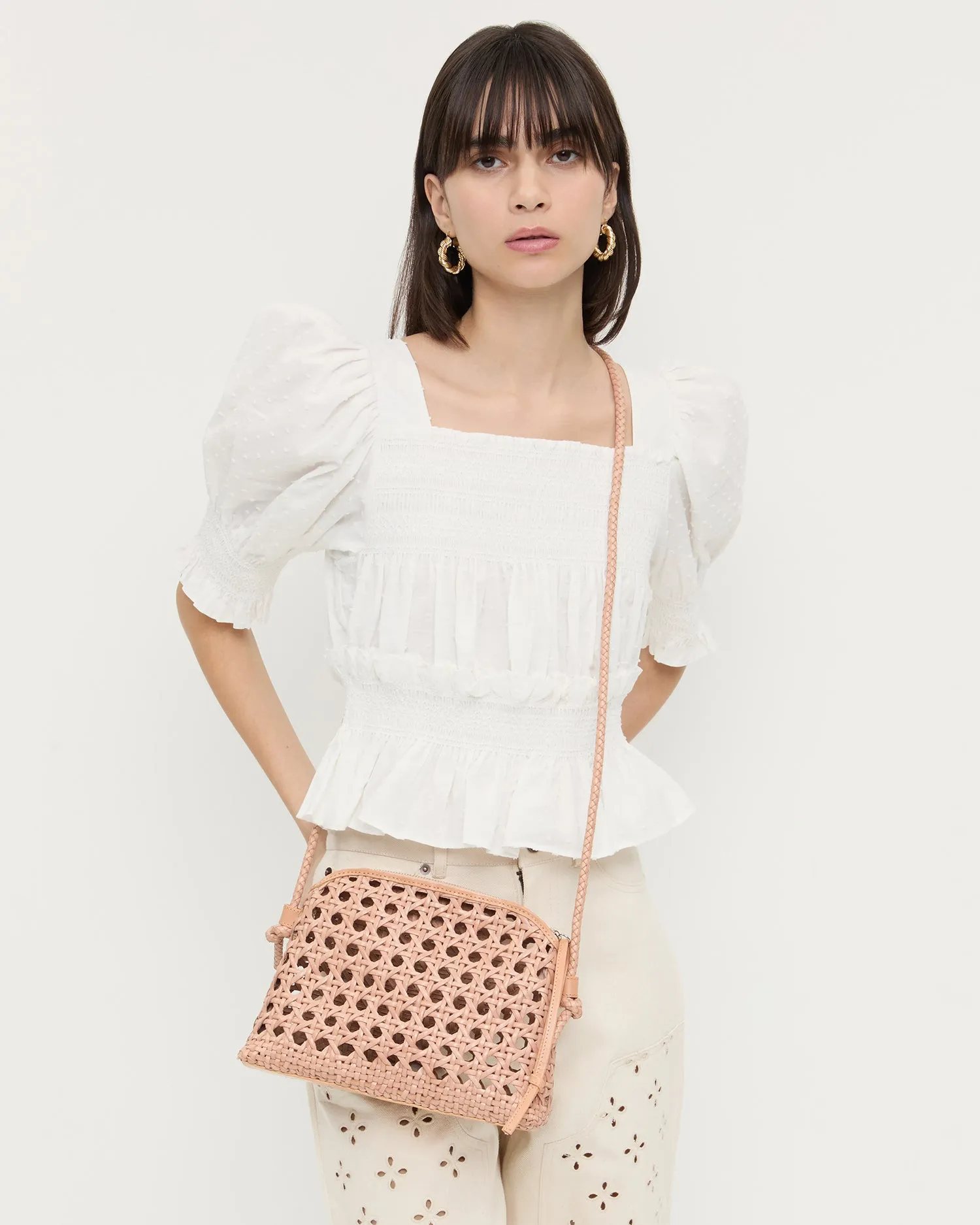 Mallory Desert Sand Woven Crossbody sold by Loeffler Randall product image thumbnail 5