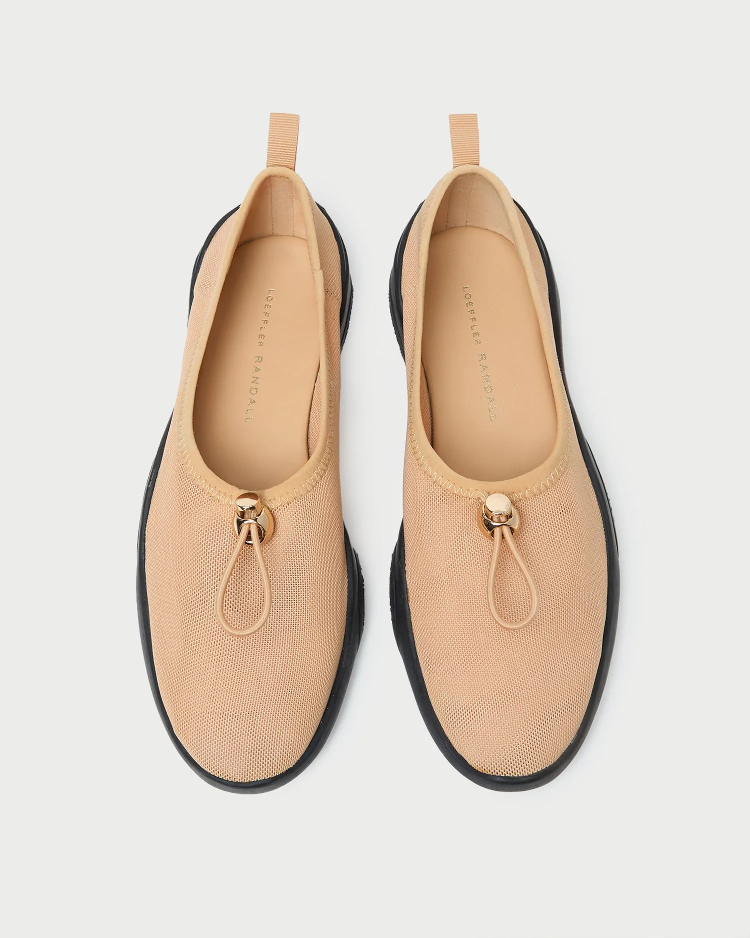 Raina Caramel Mesh Flat sold by Loeffler Randall