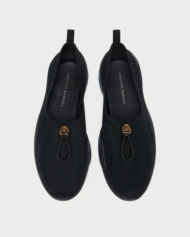 Raina Black Mesh Flat sold by Loeffler Randall