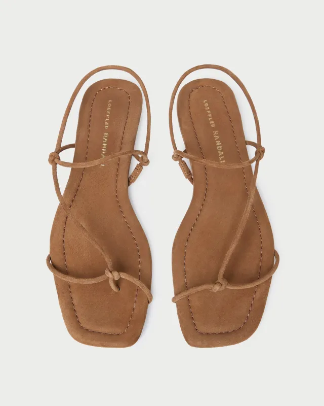 Eleanor Cacao Suede Strappy Sandal made by Loeffler Randall