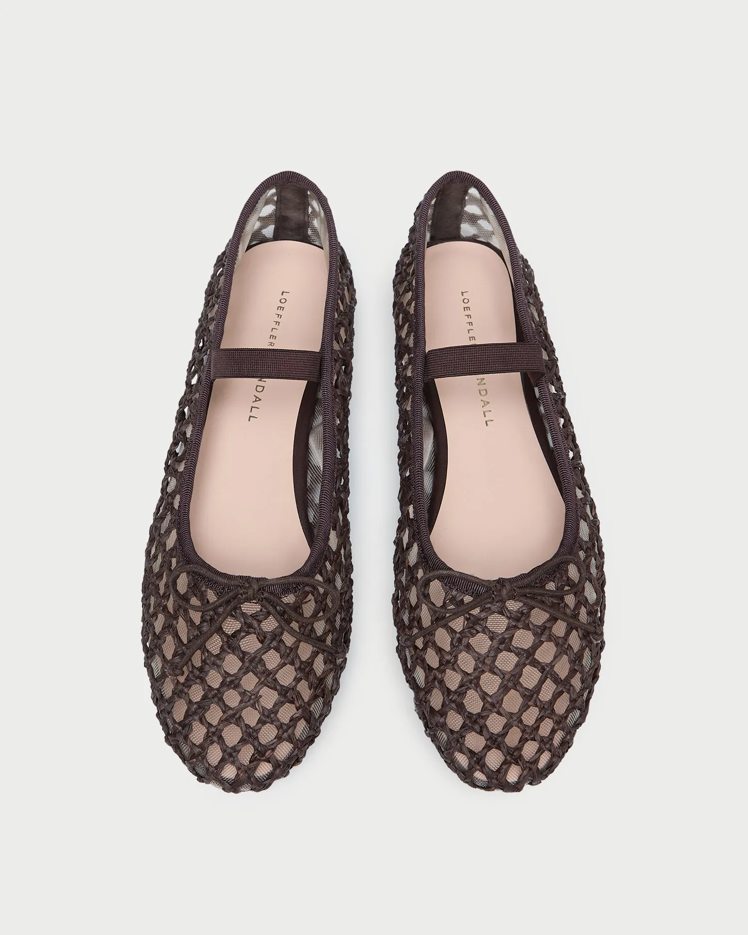 Leonie Chocolate Crochet Ballet Flat sold by Loeffler Randall