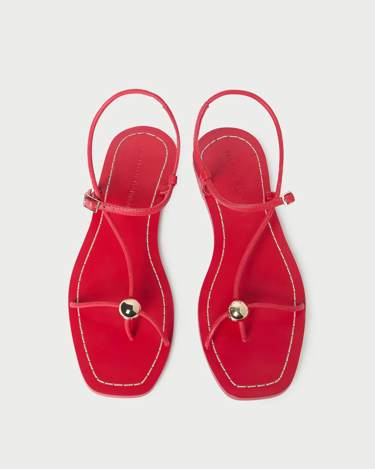 Lara Red Leather Sandal sold by Loeffler Randall
