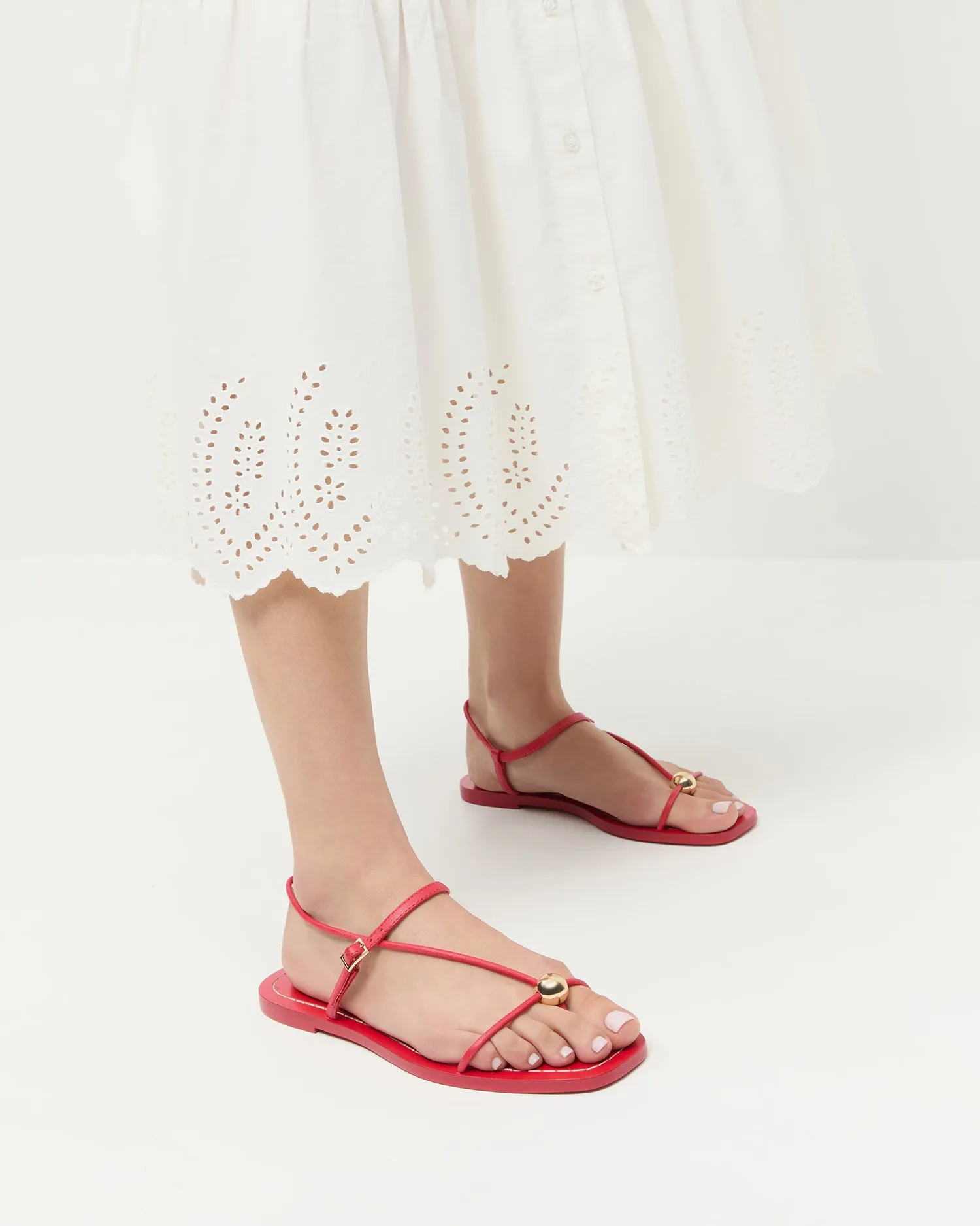 Lara Red Leather Sandal sold by Loeffler Randall product image thumbnail 2