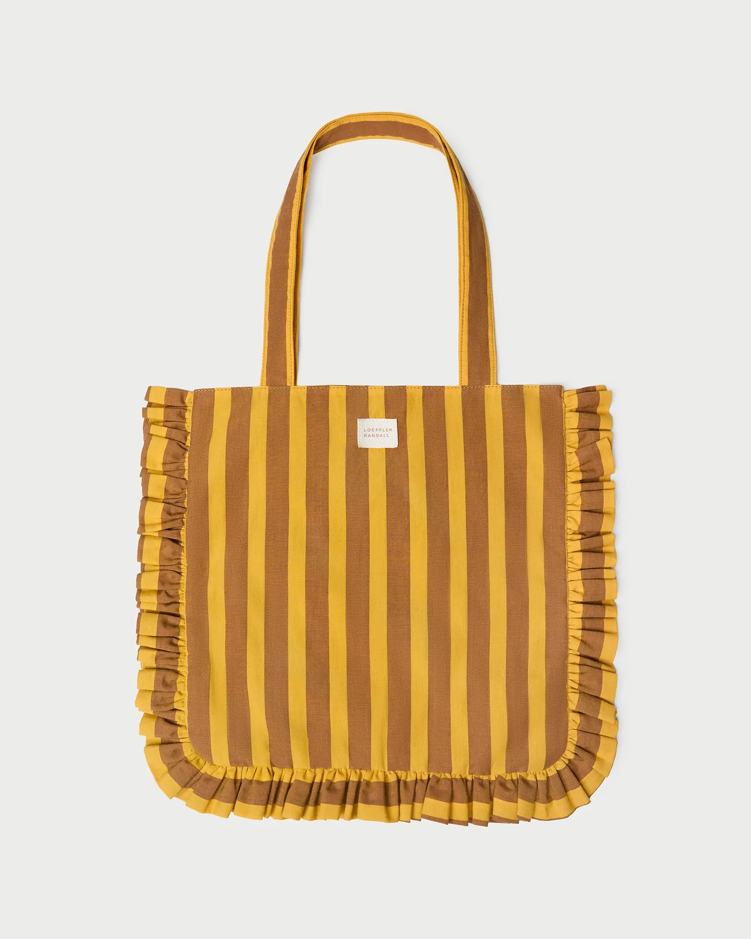 Justine Brown/Yellow Stripe Tote Bag sold by Loeffler Randall