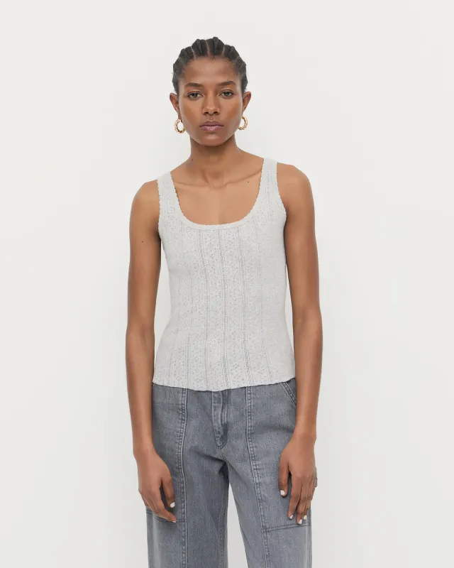 Rylee Pointelle Tank Top made by Loeffler Randall