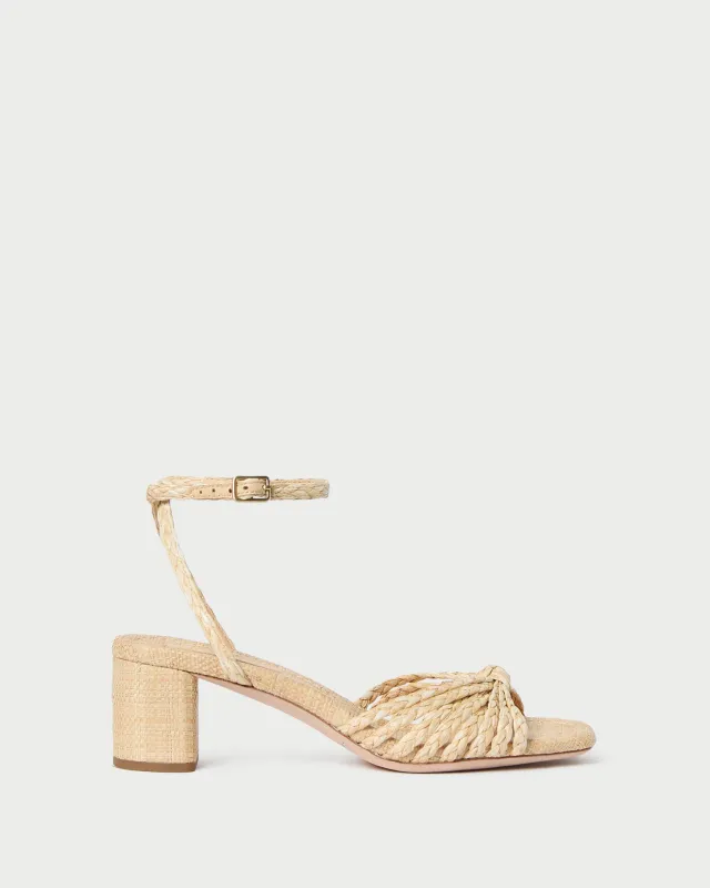 Riya Natural Knot Mid-Heel Sandal made by Loeffler Randall