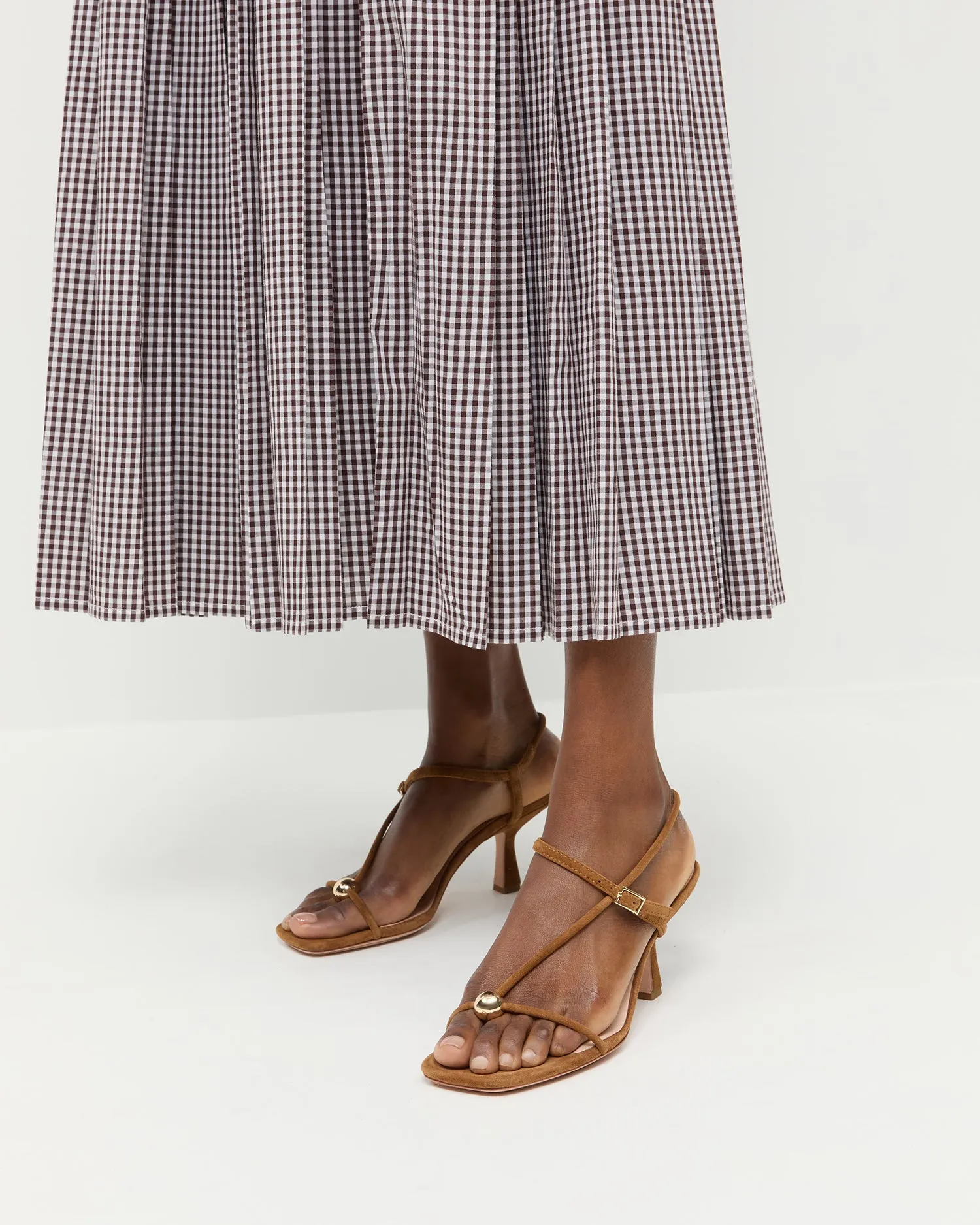 Triana Cacao Suede Mid-Heel Sandal sold by Loeffler Randall product image thumbnail 2