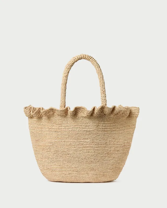 Cyrus Natural Ruffled Woven Tote sold by Loeffler Randall