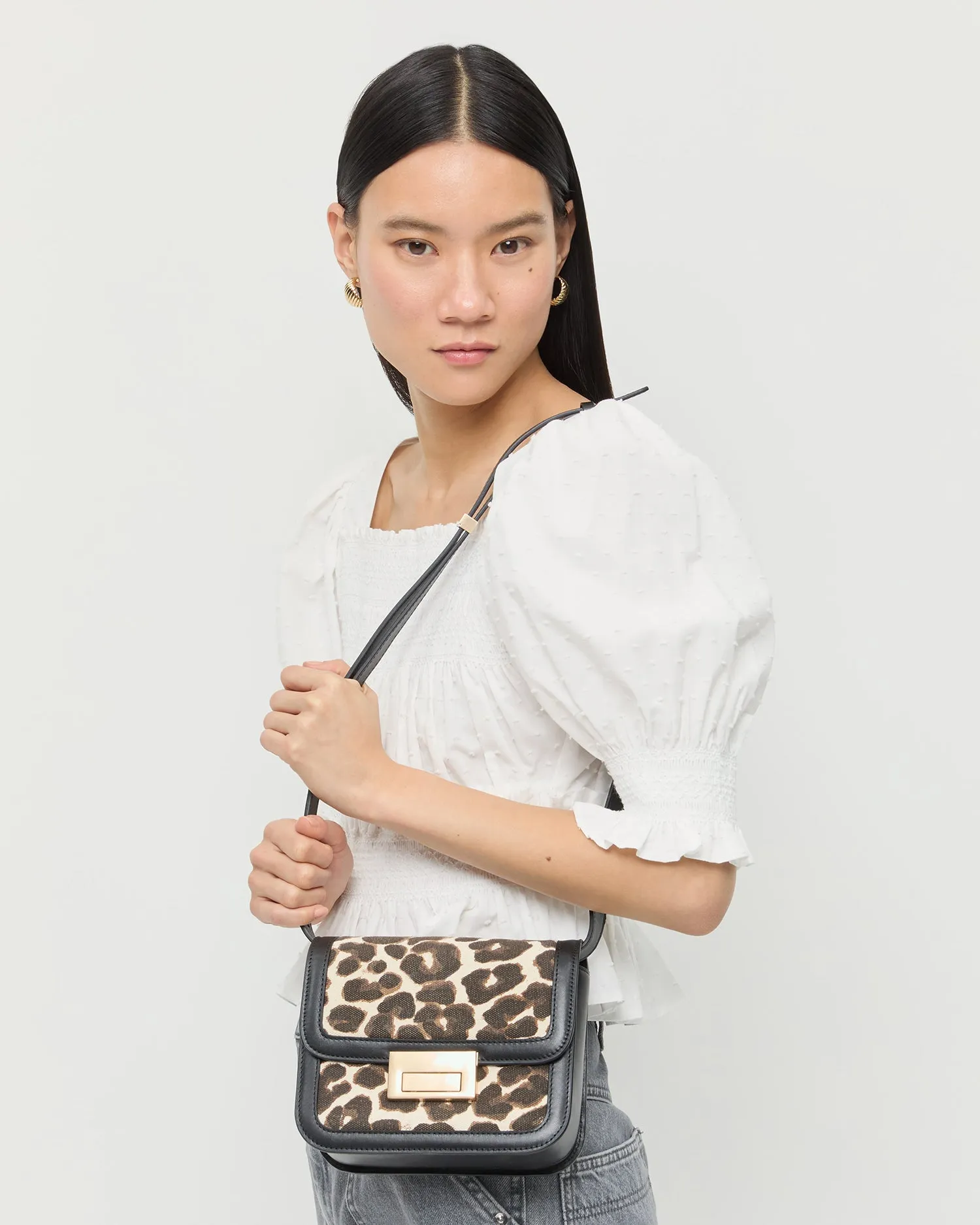 Desi Leopard/Black Canvas Crossbody sold by Loeffler Randall product image thumbnail 5