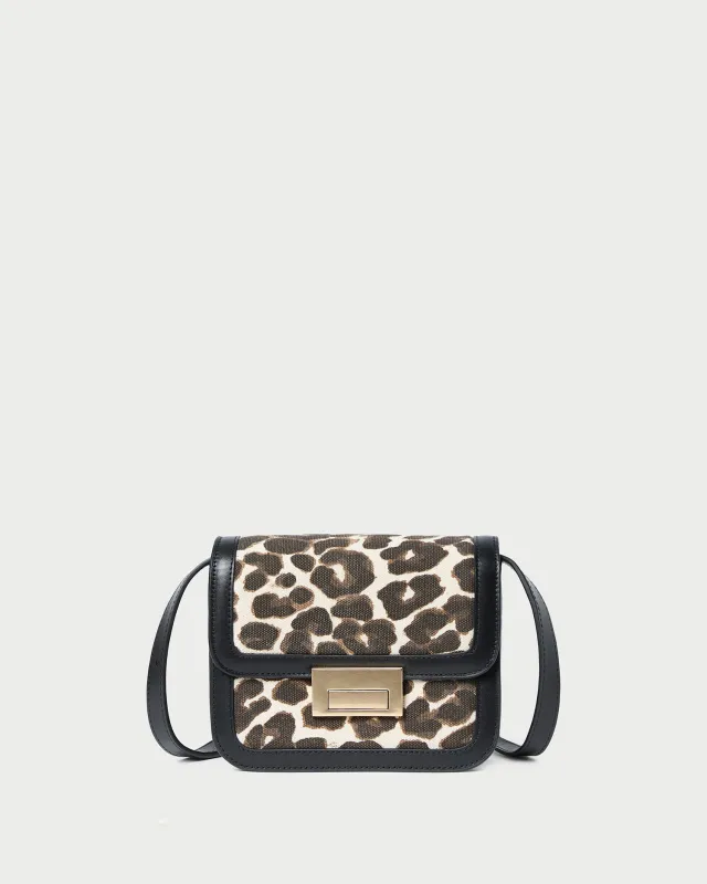 Desi Leopard/Black Canvas Crossbody sold by Loeffler Randall