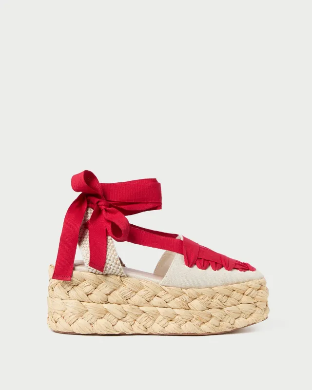 Mason Natural/Red Platform Espadrille sold by Loeffler Randall