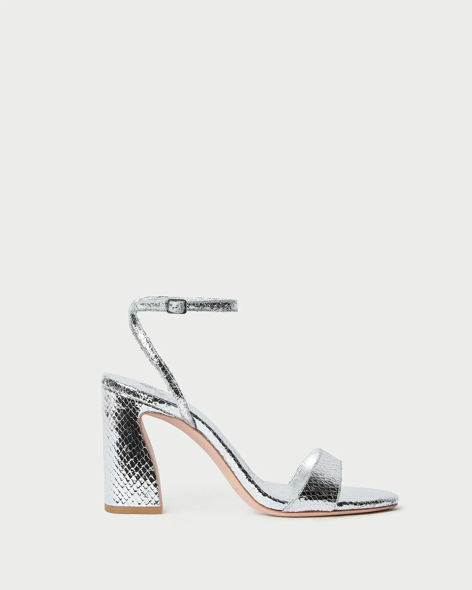 Malia Silver Snake Embossed Sandal sold by Loeffler Randall