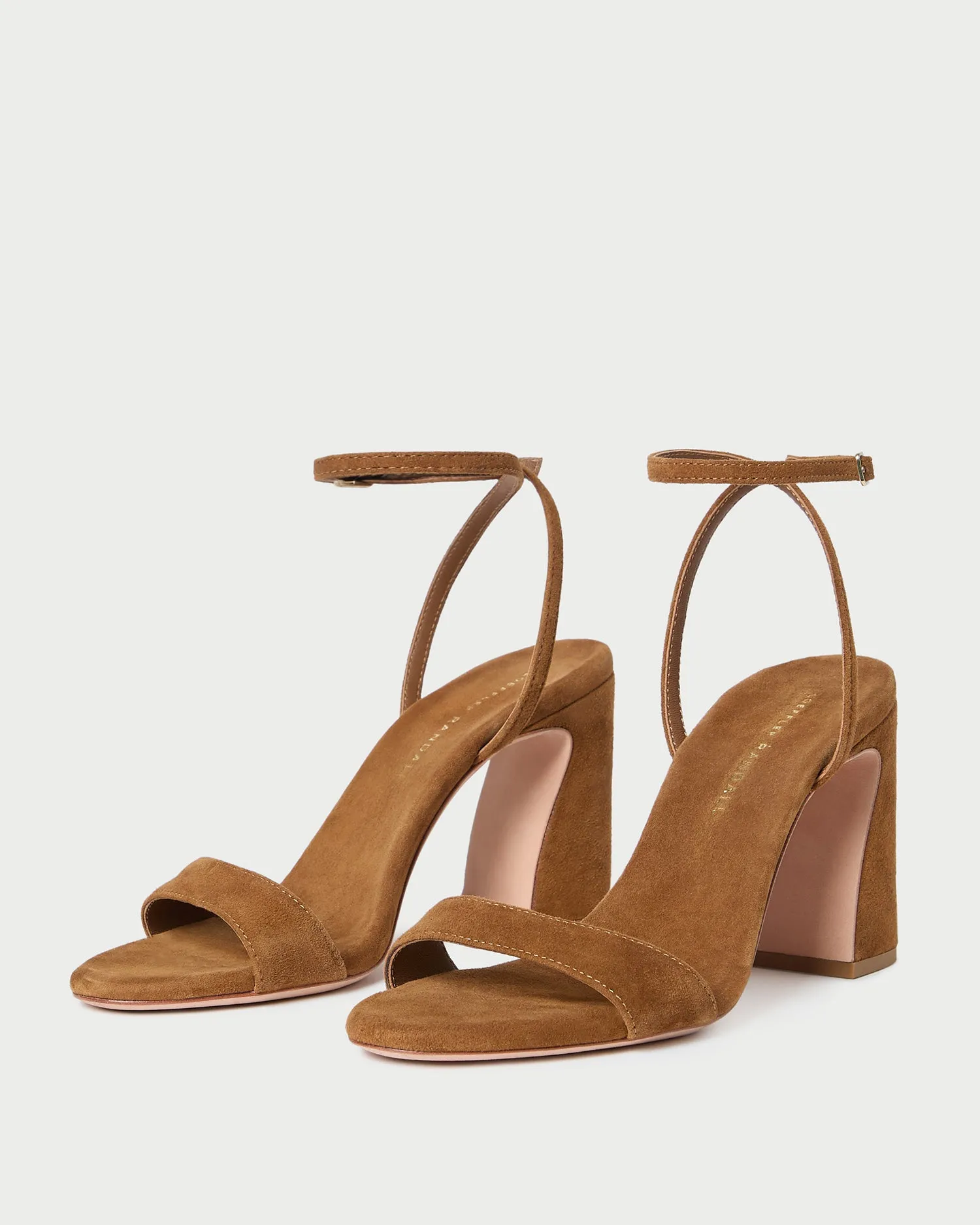 Malia Cacao Suede Curved-Heel Sandal sold by Loeffler Randall product image thumbnail 4