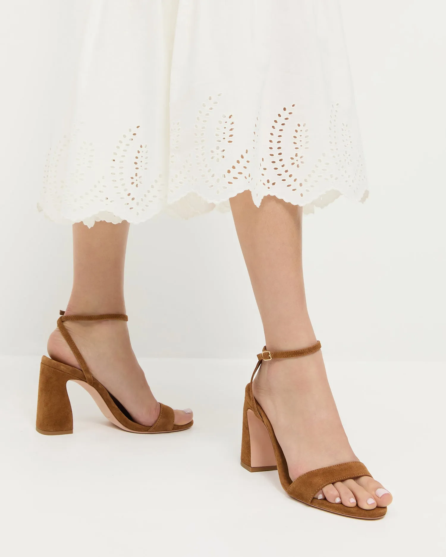 Malia Cacao Suede Curved-Heel Sandal sold by Loeffler Randall product image thumbnail 2