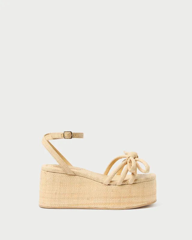 Hudson Natural Raffia Platform Sandal sold by Loeffler Randall