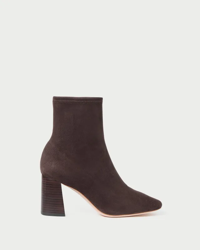 Elise Brown Suede Stretch Bootie sold by Loeffler Randall